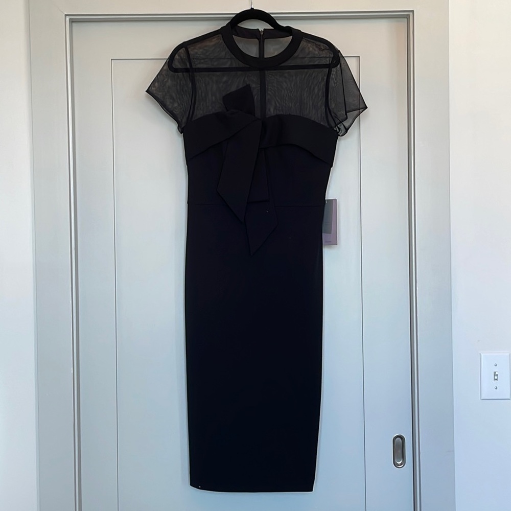 J S collection black midi dress